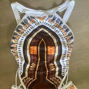 STRING BACK ONE PIECE SWIMSUIT / SIZE SMALL